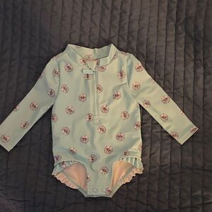 Baby Blue Long Sleeve Baby Bathing Suit